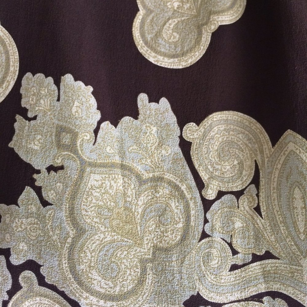 J Peterman Brown Silk Sarong Maxi Skirt 12 - Picture 11 of 11